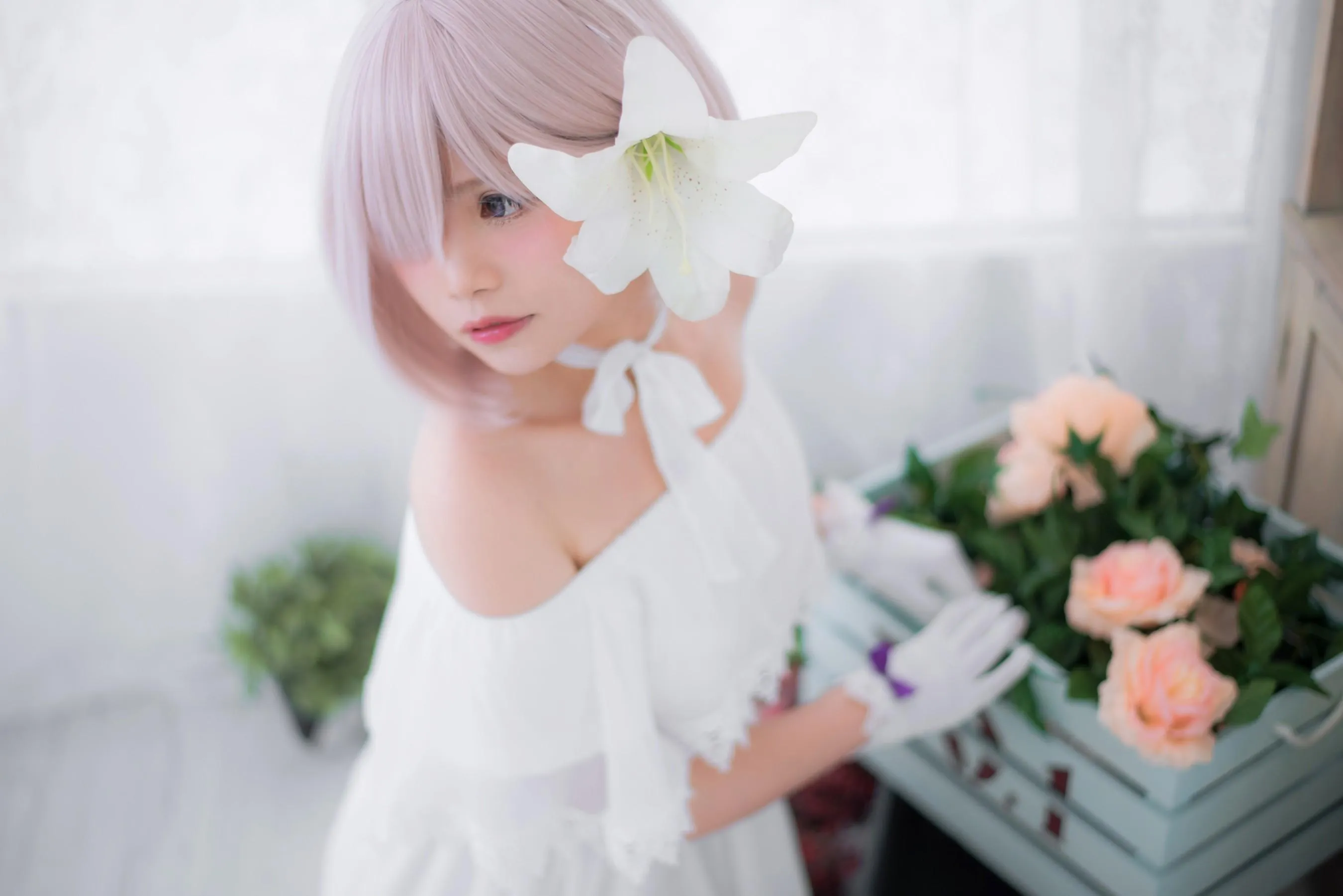Miu只 – NO.05 Mashu White Dress [27P]插图6